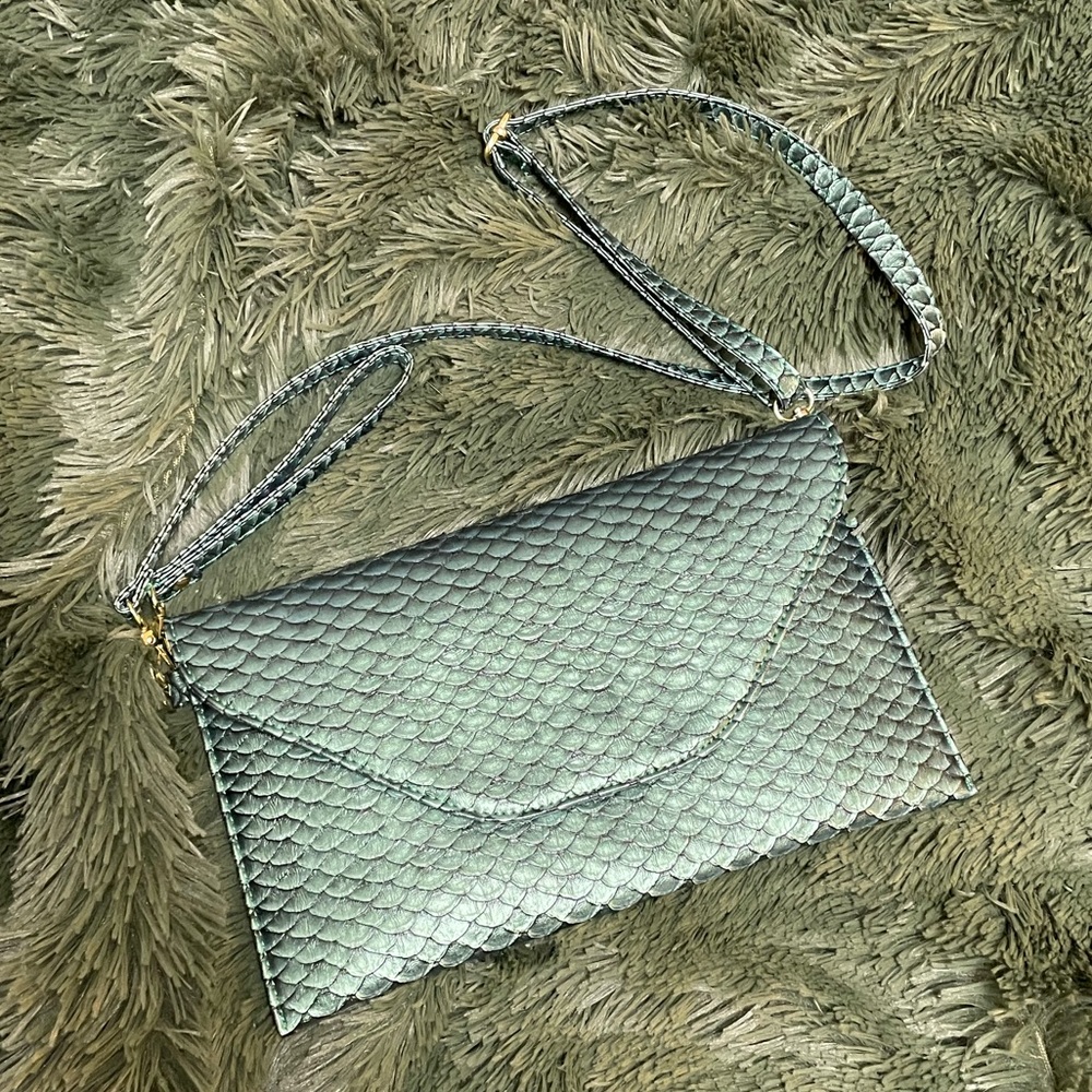 Green mermaid scale purse
